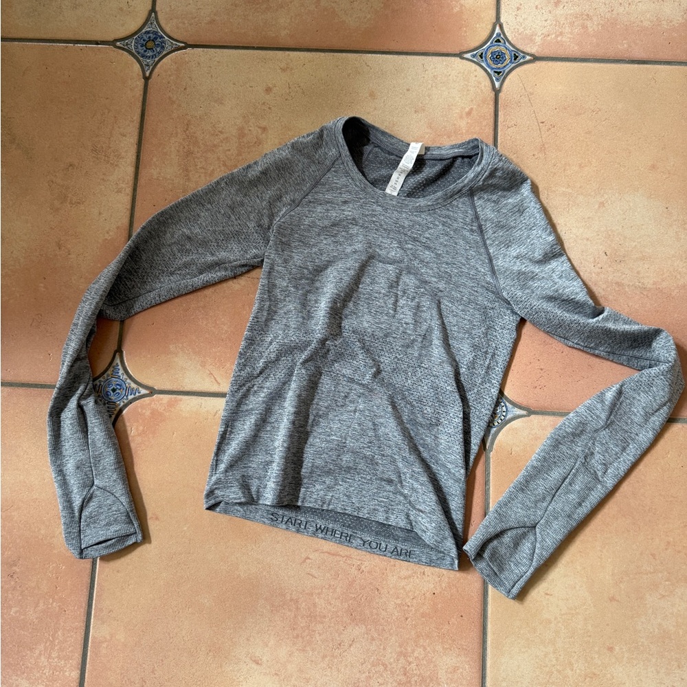 lululemon athletica Gray Long Sleeve Performance Tee